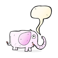 cartoon baby elephant with speech bubble