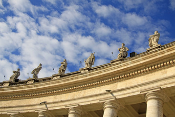 Fototapeta na wymiar ROME, ITALY - DECEMBER 20, 2012: St. Peter's Basilica colonnade