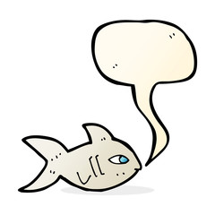 cartoon fish with speech bubble