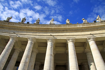 ROME, ITALY - DECEMBER 20, 2012: St. Peter's Basilica colonnade