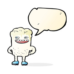 cartoon bad tooth with speech bubble