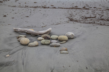 Kieselsteine am Strand