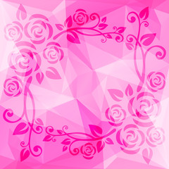 Fototapeta na wymiar pink abstract polygonal border