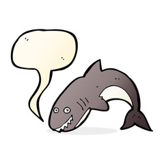 cartoon shark with speech bubble