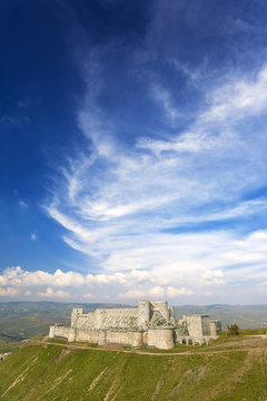 Syria. Crac des Chevaliers (Qal'at Al Hosn) - the most famous medieval Crusader fortress in the world - general view