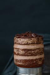 Wedding rustic cake with chocolate
