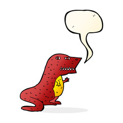 cartoon dinosaur with speech bubble