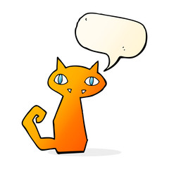 cartoon cat with speech bubble