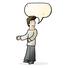 cartoon disgusted man with speech bubble