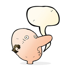 cartoon balding man with speech bubble