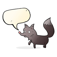 cartoon wolf cub with speech bubble