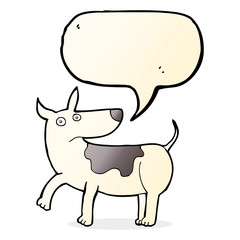 funny cartoon dog with speech bubble