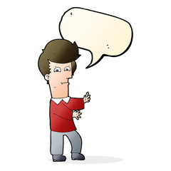 cartoon man gesturing wildly with speech bubble