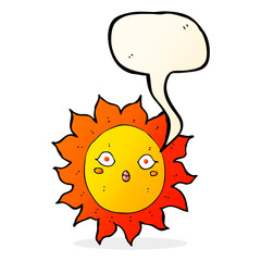 cartoon sun with speech bubble