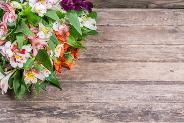Rustic Background with alstroemeria