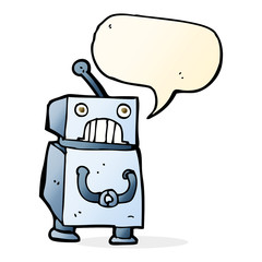 cartoon robot with speech bubble