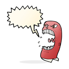 cartoon furious man shouting with speech bubble