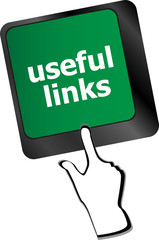 useful links keyboard button - business concept