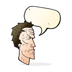 cartoon angry face with speech bubble