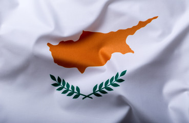Flags of the Cyprus and the European Union. Cyprus Flag and EU Flag. World flag money concept.