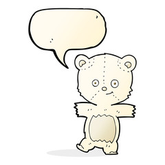 Fototapeta premium cartoon cute polar bear with speech bubble