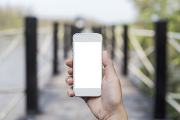 Women hand using smart phone