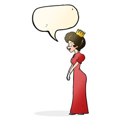 cartoon princess with speech bubble