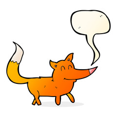 cartoon little fox with speech bubble