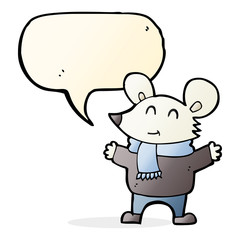cartoon mouse with speech bubble