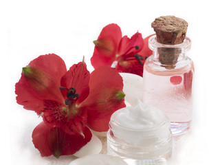 facial cream, cosmetics, fresh as flowers