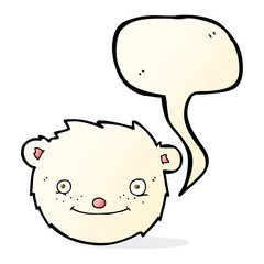 cartoon polar bear head with speech bubble