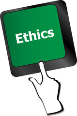 ethics concept on the modern computer keyboard key