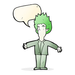 cartoon vampire with speech bubble