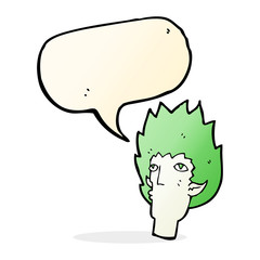 cartoon vampire face with speech bubble