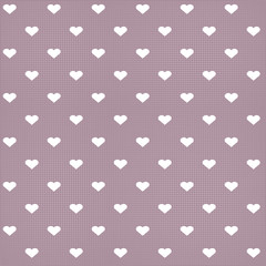 seamless hearts polka dot pattern with retro texture