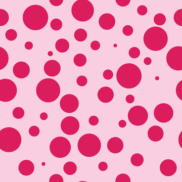 Watercolor Pink Polka Dot Seamless Pattern