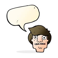 cartoon shocked face with speech bubble