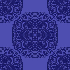 Moroccan tiles ornaments in blue and white colors.