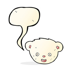 cartoon polar bear face with speech bubble