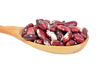 Kidney bean in wooden spoon
