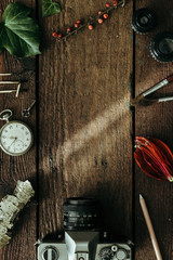 Creative arrangement of things. Flat lay