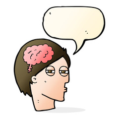 cartoon man thinking carefully with speech bubble