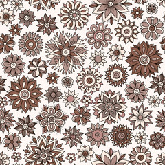 Henna Mehndi   Doodles Vintage Seamless Pattern