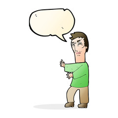 cartoon angry man with speech bubble