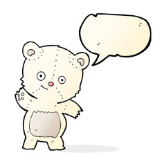 cute polar bear cartoon with speech bubble
