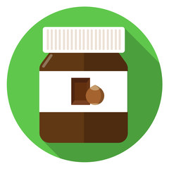 chocolate spread flat design isolated on green background