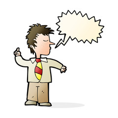 cartoon man making his point with speech bubble