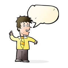 cartoon man with idea with speech bubble