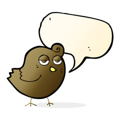 cartoon bird with speech bubble