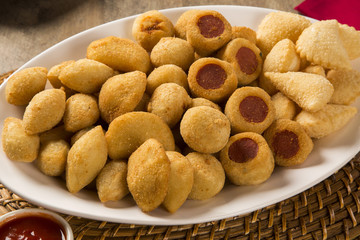 Mixed brazilian snacks fried